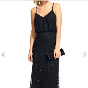 art deco blouson beaded gown